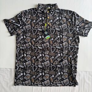 Birdie Boss Straight Outta Bounds Performance Polo Black NWT Men’s XXL